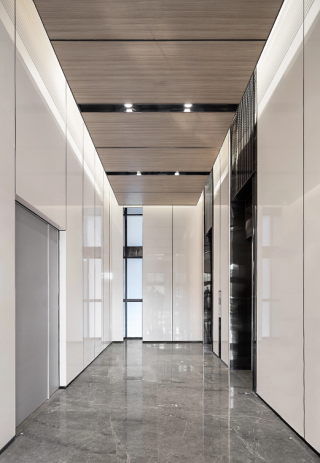 杭州办公楼电梯走廊装修设计效果图