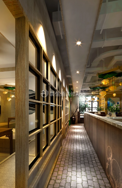 杭州餐厅走廊装修装潢效果图