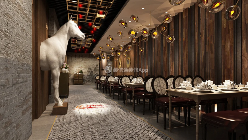 杭州餐馆大厅装修设计效果图