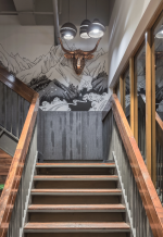 杭州餐厅楼梯背景墙装修装潢效果图