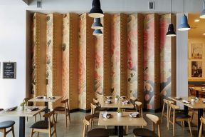 杭州餐馆大厅屏风装修设计效果图