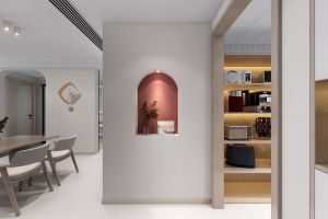 [合肥山水装饰]115㎡现代风三居室装修案例，弧形设计柔和优雅，充满艺术气息