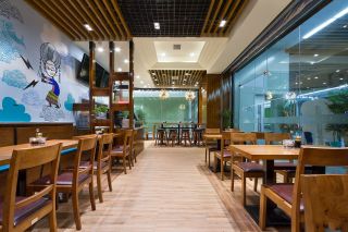 杭州餐馆大厅背景墙装修设计效果图
