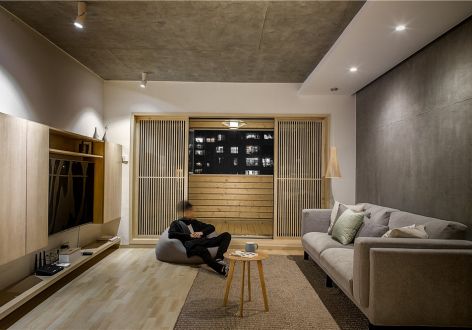 万晟城云府日式风格99平米三室两厅装修案例