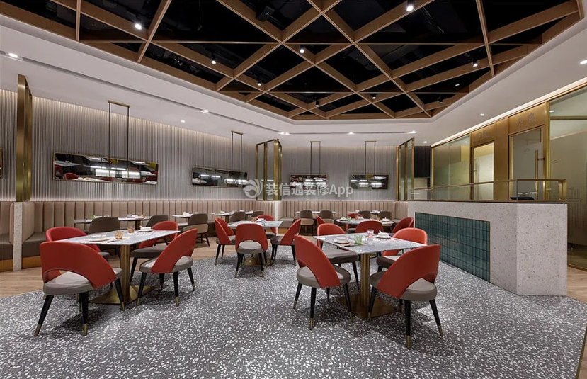 杭州360平米茶餐厅大堂布置装修设计效果图