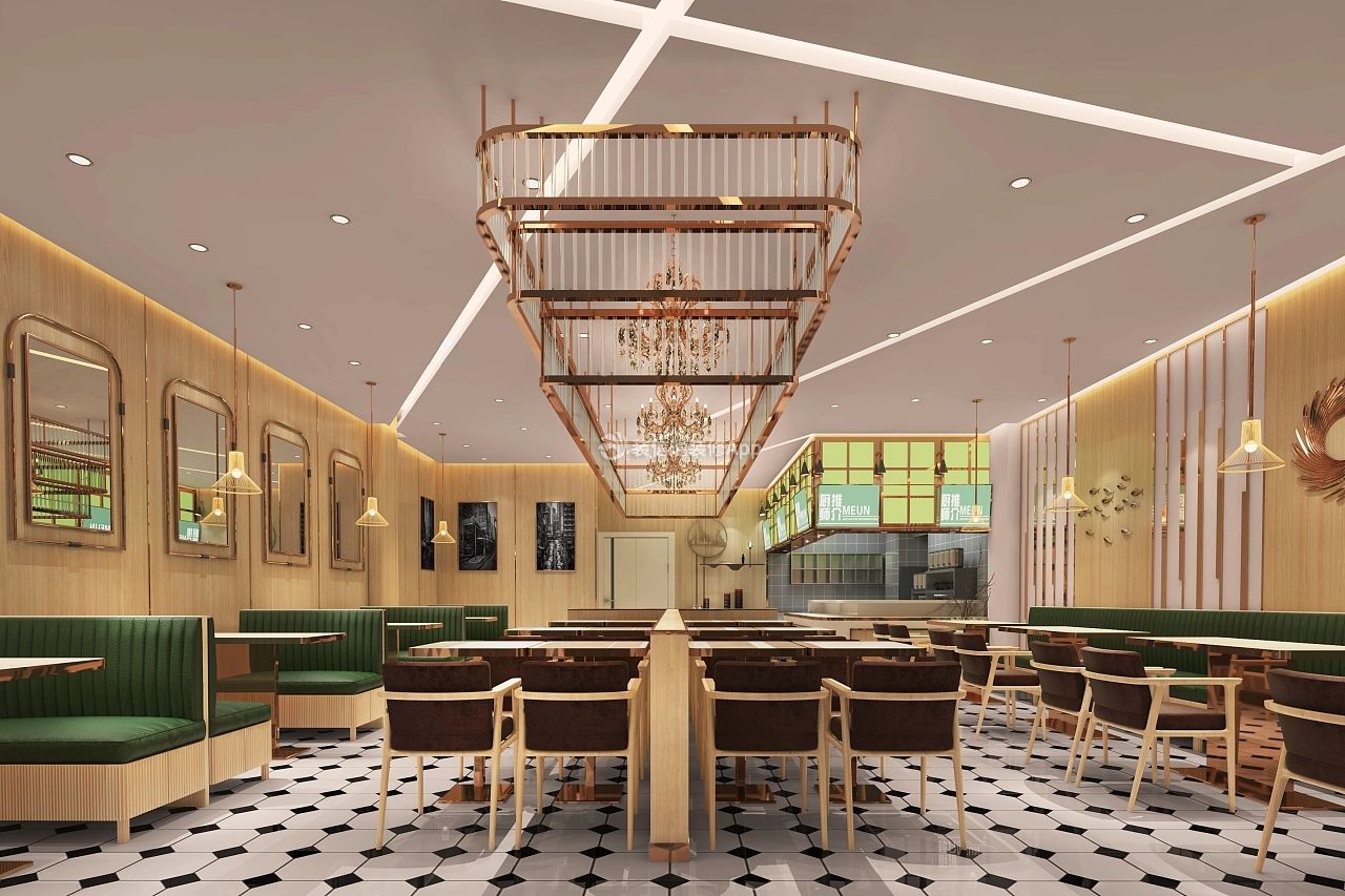 杭州360平米广式茶餐厅装修设计效果图