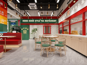 杭州360平米茶餐厅大堂装修设计图