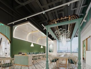 杭州360平米茶餐厅小清新装修设计效果图