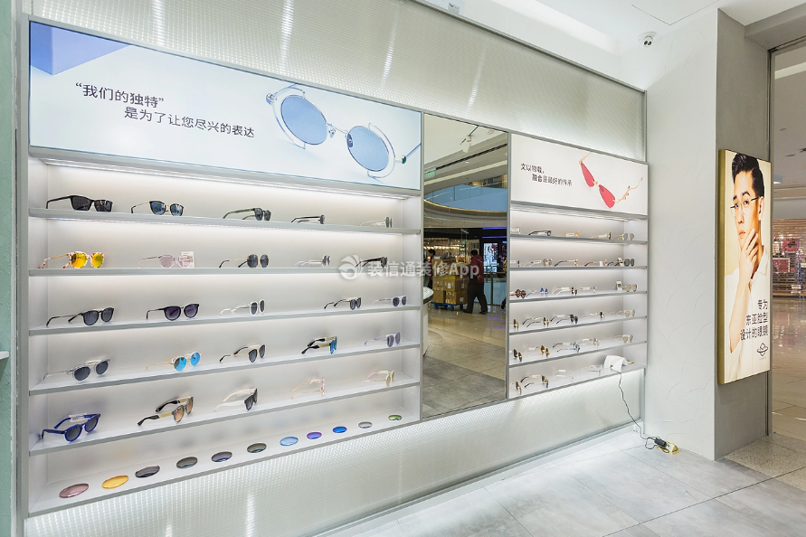 杭州340平米眼镜店展示墙设计装修图