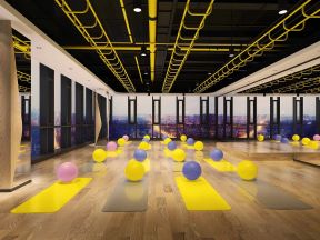 杭州健身中心瑜伽室吊顶装修案例图