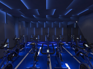 杭州1500平米健身中心单车室灯饰装修案例