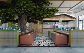 杭州400平米网吧室内绿植装饰设计效果图