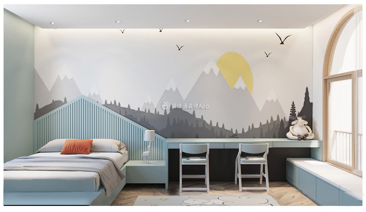 欧式现代混搭卧室背景墙装修设计效果图