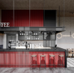 杭州290平米咖啡馆吧台装修设计效果图