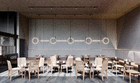 杭州290平米咖啡馆室内背景墙装修设计图