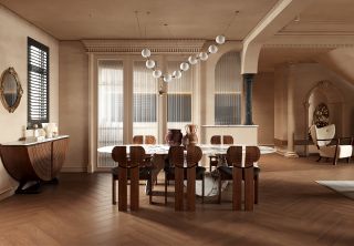 160平米现代新古典餐厅装修设计效果图