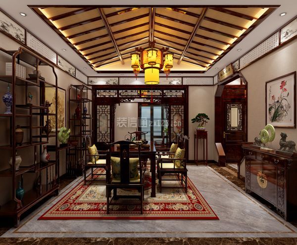 茶室古典中式装修效果图
