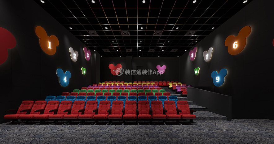 杭州电影院放映厅迪士尼主题装修设计效果图