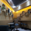杭州小型奶茶店室内背景墙装修设计效果图