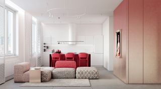 90平米住宅室内欧式现代客厅装修设计效果图