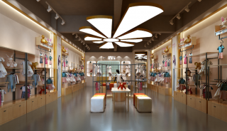 杭州200平米童装店室内吊顶设计效果图