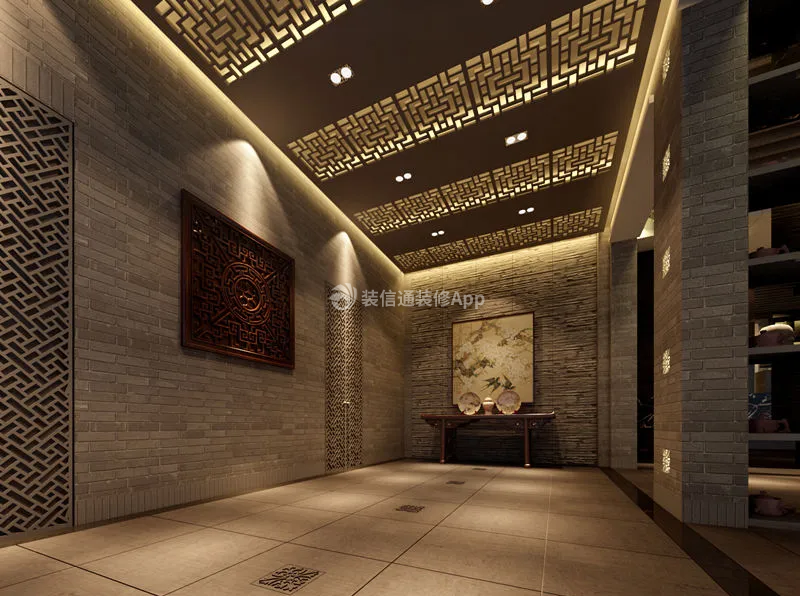 杭州470平米茶馆走廊玄关装修设计效果图