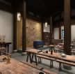 杭州470平米传统老茶馆室内背景墙装修效果图