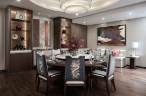 300平米中式别墅餐厅装修设计效果图