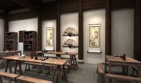 杭州470平米传统茶馆室内装修设计效果图
