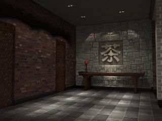 杭州470平米茶馆室内走廊玄关装修设计效果图