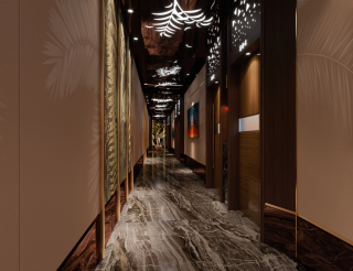 杭州高档足浴店室内走廊设计装修效果图