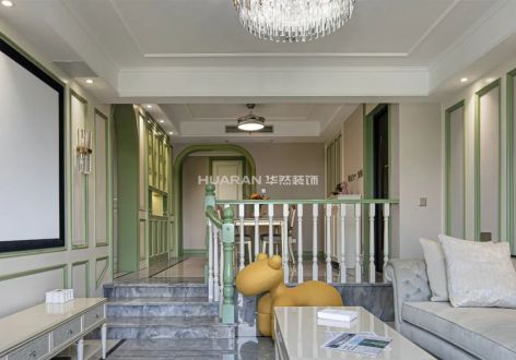 世纪阳光花园145㎡美式风格三室两厅装修案例