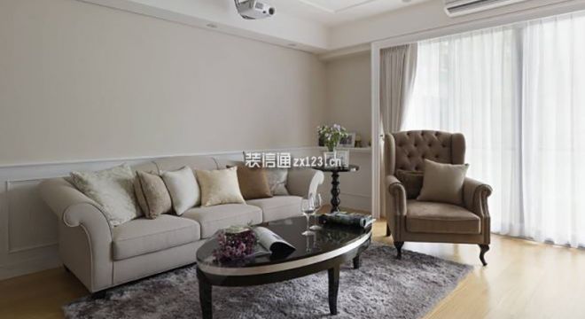 太原华侨城天鹅堡美式简约风格108平米三居室装修案例