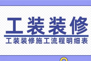 工装装修施工流程明细表,看完再开工不迟