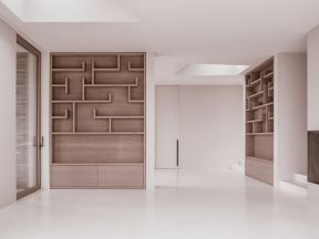 170平米住宅室内走廊展柜装修设计效果图