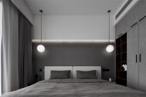 现代欧式卧室床头背景墙装修设计效果图