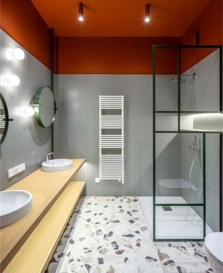 140平米现代住宅明亮色彩卫生间设计装修案例