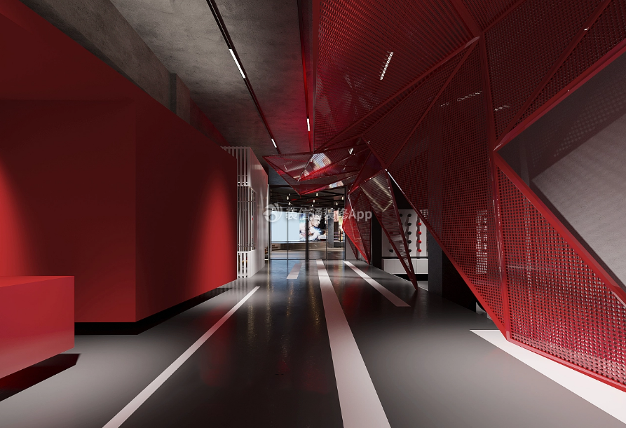 杭州900平米拳击馆室内走廊装修设计效果图