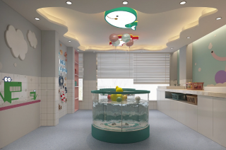 杭州180平米母婴店游泳区吊顶装修设计效果图