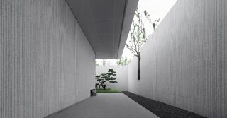 杭州艺术馆室外走廊装修设计效果图