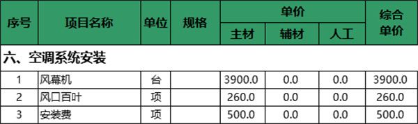 空调系统安装价格