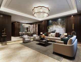 2023奢华中式客厅装修设计效果图