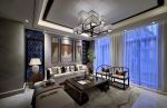 600平独栋别墅中式客厅装潢设计效果图