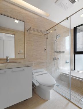 现代卫生间淋浴房隔断装修设计效果图