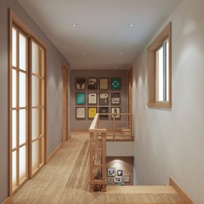 150平米跃层日式住宅楼梯走廊装修设计效果图
