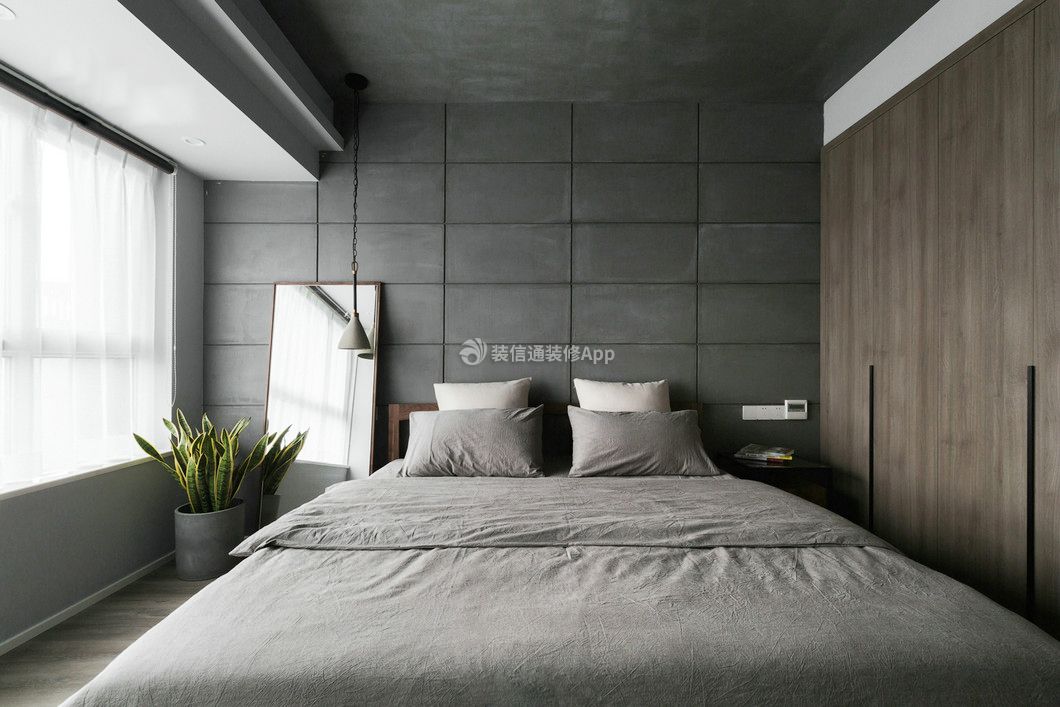 极简风格灰色卧室装修效果图