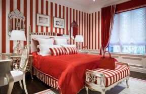 红色法式装修风格 法式卧室装修效果图大全