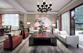 中式别墅客厅设计图片 中式别墅客厅装修效果图片