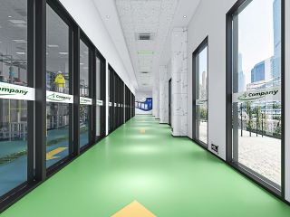 天津净化厂厂房走廊地板装修效果图