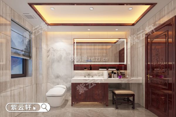 中式别墅卫浴室装修图